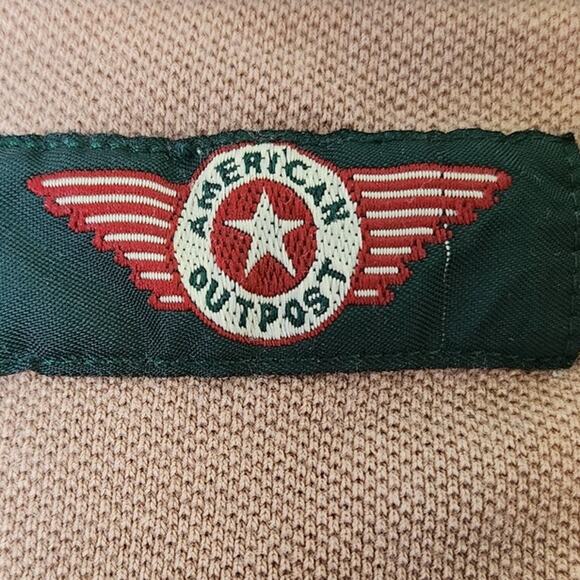 Vintage 1990's American Outpost Short Sleeve Brown Polo Men's Size Small - Picture 6 of 8